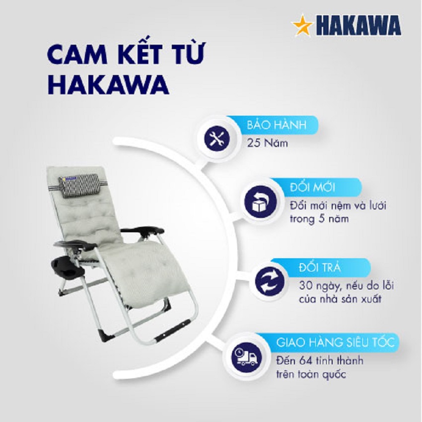 Ghế Tựa Lưng, Ghế Xếp Thư Giãn HAKAWA G21P, Ghế Xếp Quyền Linh HAKAWA HK-G21P - Trọng Tải 300kg - Thay miễn phí phụ kiện nệm và lưới trong 5 NĂM – Bảo hành 25 năm