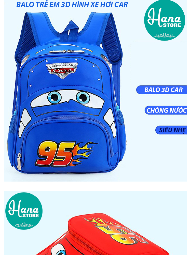 Cặp sách hình ô tô cho bé BL019A | Balo hình ô tô cho bé