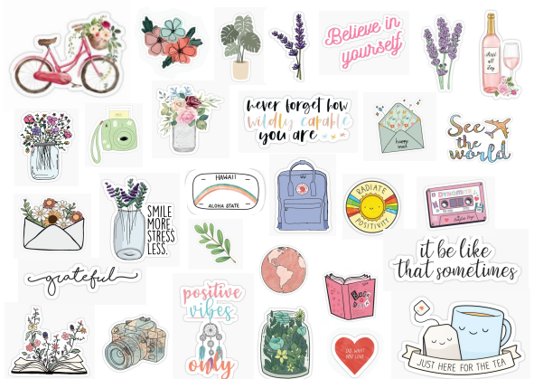 Sticker dán sổ tay, trang trí sổ dán ảnh, scrapbook, nhãn dán sinh nhật, giáng sinh