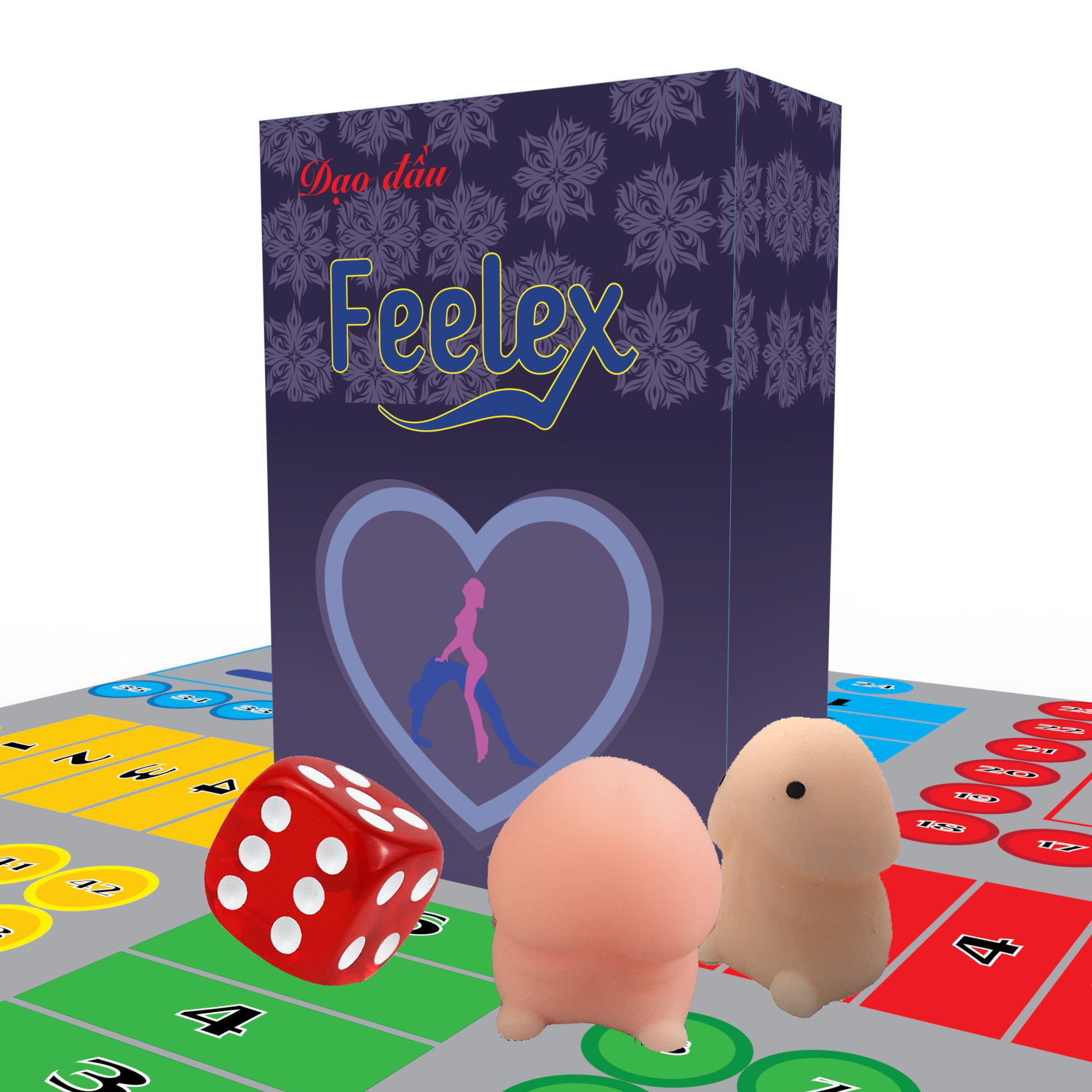 Cờ cá ngựa Drinking game Dạo Đầu Feelex cho cặp đôi hẹn hò 49 ô