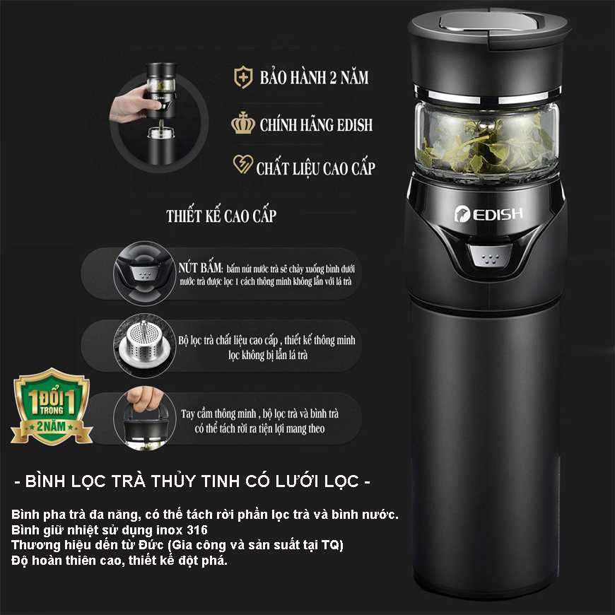 Bình Pha Trà Nhật Bình Pha Trà Thông Minh Bình Trà. Dụng cụ pha trà Bình pha trà có lưới lọc công nghệ Đức chất liệu INOX thủy tinh. Màng lọc thông minh màng lọc tách rời nút bấm thông minh.