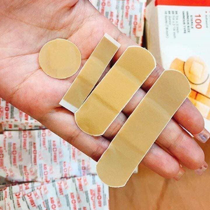 [ CAM KẾT HÀNG CHẤT LƯỢNG ] Hộp 100 Miếng Băng Gâu Dán Vết Thương đủ Các Kích Thước, Băng Gâu Dán Vết Thương