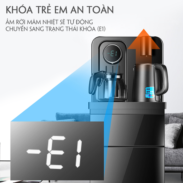 Cây nước nóng trực tiếp, có ấm pha trà, bình âm, tự ngắt khi sôi 1350w- TẶNG 2 ấm nước