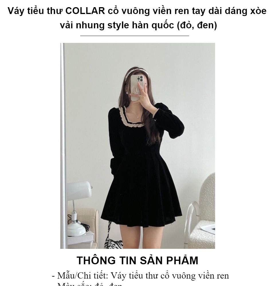 Đầm dự tiệc nữ ngắn tay cổ sơ mi tay bồng, váy nữ dáng xoè màu đen đi chơi  đi làm dạo phố sang chảnh tiểu thư Hàn Quốc | Shopee Việt