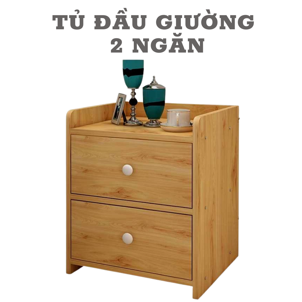 Tủ Đầu Giường, Kệ Đầu Giường, Hộc Tủ Kệ Mini 1 Ngăn, 2 Ngăn Kéo Deco Trang Trí Phòng, Chất Liệu Gỗ MDF, Chắc Chắn, Phong Cách Hiện Đại, Sang Trọng