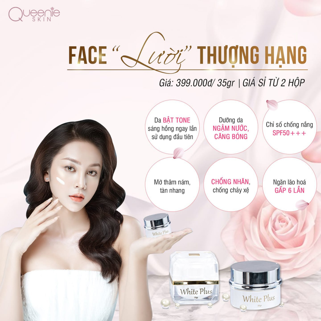 KEM DƯỠNG TRẮNG DA QUEENIE BỔ SUNG COLLAGEN CHO LÀN DA KHỎE MẠNH MỊN MÀNG