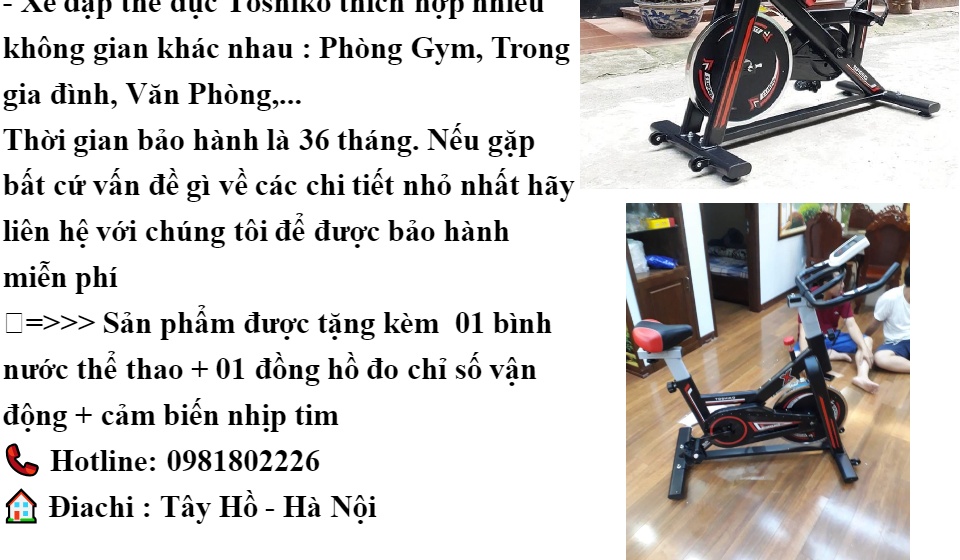 Xe đạp tập thể dục Tôshikô X8 Pro Gen xe đạp tập gym Tôshikô X8 Pro Gen tặng đồng hồ chỉ số + cảm biến nhịp tim + bình nước - bảo hành 36 tháng 6