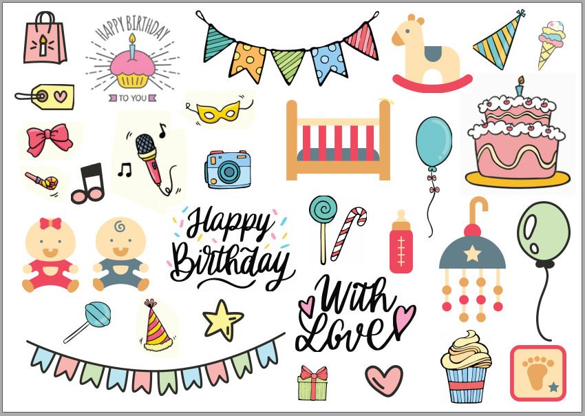 Sticker dán sổ tay, trang trí sổ dán ảnh, scrapbook, nhãn dán sinh nhật, giáng sinh