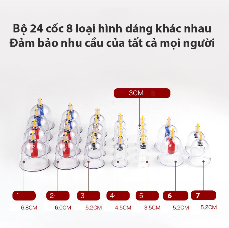Bộ Dụng Cụ Giác Hơi công nghệ Hàn Quốc, Giải Độc Cơ Thể Từ Bên Trong, Lưu Thông Máu Dễ dàng, Bộ Giác Hơi Không Dùng Lửa(24 phụ kiện), An Toàn - Tiện Dụng, Bảo Hành Uy Tín Bởi KINH BẮC