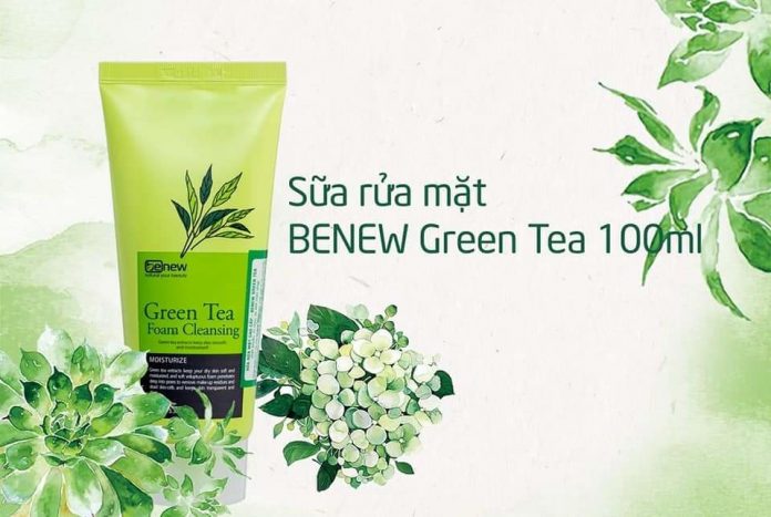Sữa Rửa Mặt Trà Xanh Ngừa Mụn Benew Green Tea Foam Cleansing 100ml, Không Gây Kích Ứng Phù Hợp Mọi Loại Da.