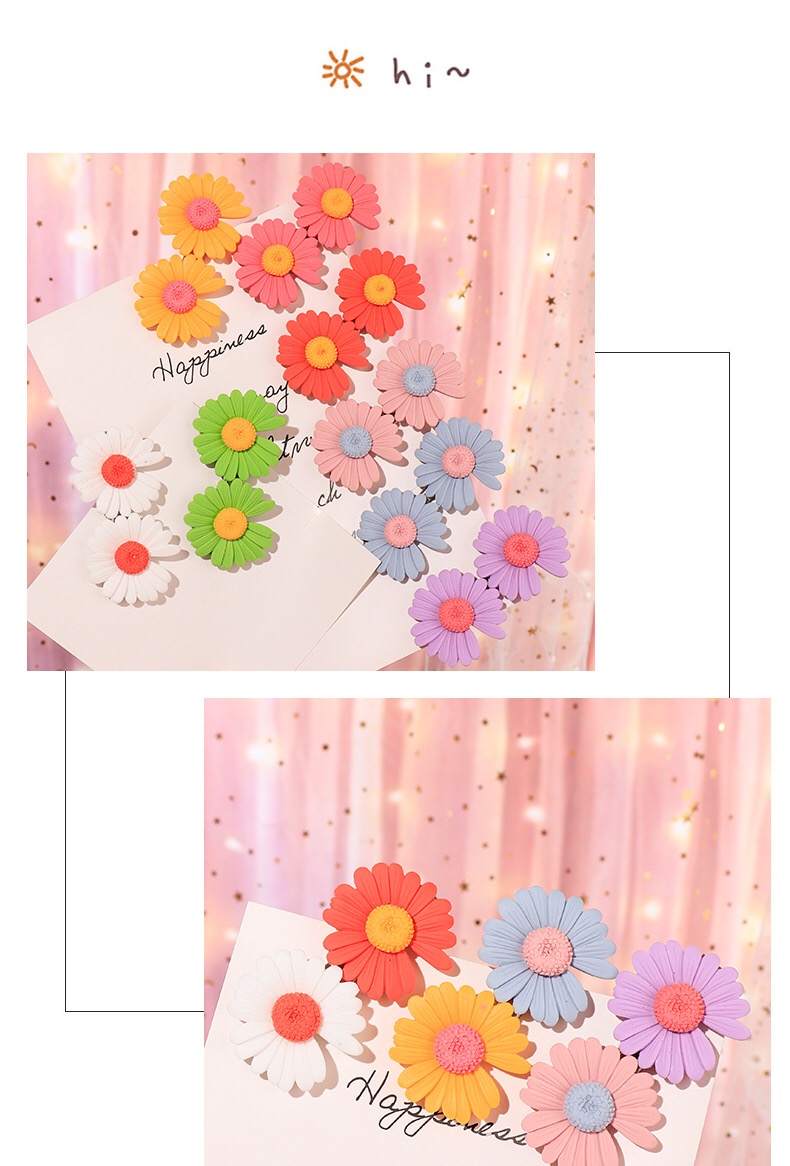 KOREMI Kẹp Tóc Hoa Cúc Style Korea 2 Hoa Màu Ngẫu Nhiên