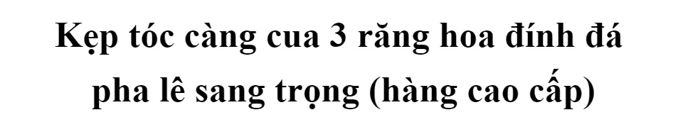 Kẹp tóc càng cua 3 răng hoa đính đá pha lê sang trọng (hàng cao cấp)