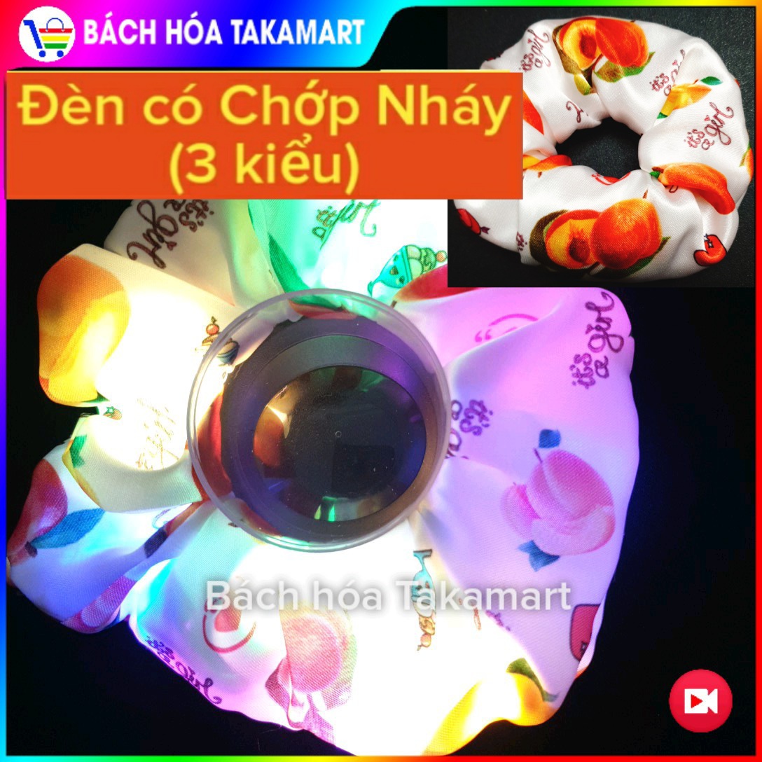 [Video 42 mẫu Hot Trend] Cột tóc đèn Led siêu phát sáng Scrunchies đèn Led 3 kiểu nhấp nháy Led đom đóm crunchies cột tóc phát sáng dây buộc tóc phát sáng cột tóc scrunchies galaxy dây buộc tóc đồ cột tóc rẻ - Bách hóa Takamart