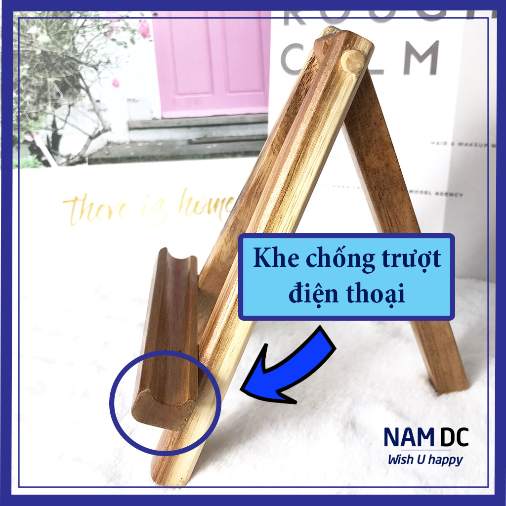 Giá để điện thoại gỗ, kệ đỡ điện thoại, loại 3 chân
