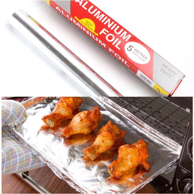 Cuộn Giấy Bạc Gói Thức Ăn Tiện Dụng, Giấy Bạc Bọc Thực Phẩm, Nướng Thịt Với Chất Liệu Nhôm Lá Mỏng Với Đặc Tính Giữ Nhiệt, Chịu Được Nhiệt Độ Cao