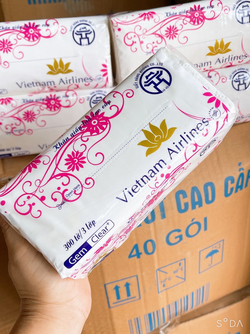 Giấy Ăn Rút Vietnam Airline 300 tờ  3 Lớp Sang, Xịn, Mịn , An Toàn