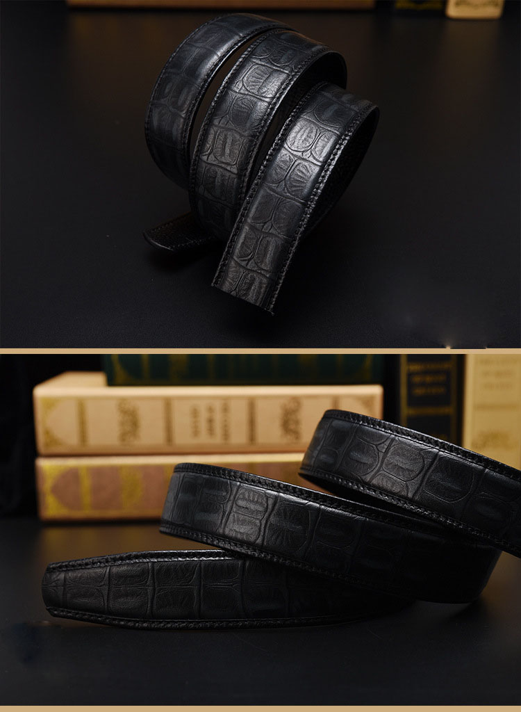 dây nịt nam, dây thắt lưng dùng cho khóa tự động thời trang da bò dập vân vảy rông