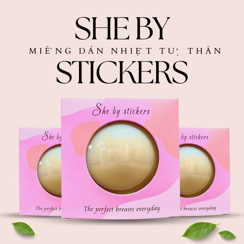 Miếng dán ngực dán đầu ti silicon nhiệt tự thân She By Stickers