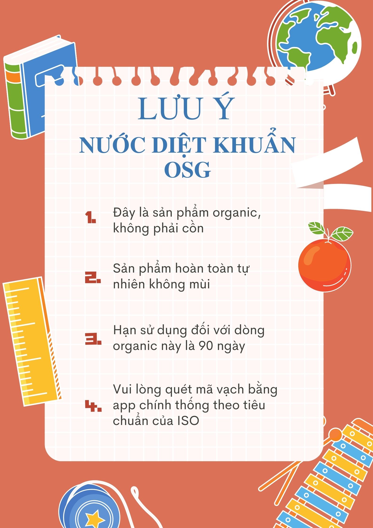 Nước khử trùng diệt khuẩn đa năng OSG (Chai xịt 100ML) được sản xuất theo công nghệ tiên tiến từ Nhật Bản hiệu quả vượt trội khử trùng mạnh mẽ, hoàn toàn từ tự nhiên, an toàn với cơ thể, không gây kích ứng