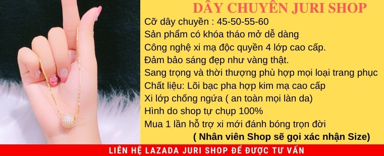 Dây chuyền nữ và mặt LV - D1705235 JURI SHOP - Cam Kết Không Đen, Không Dị Ứng ) Dùng Đi Tiệc - Bền Màu, Giống Vàng Thật 99%