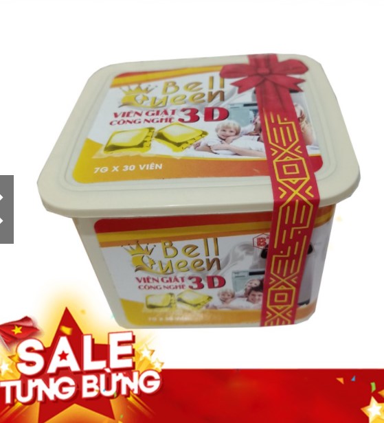 Viên Giặt 3D Bell Queen Bell Đức Mùi Hương Dịu Nhẹ, Giúp Mềm Vải, Êm Ái Cho Da Hộp 30 viên 7gram- viên giặt quần áo