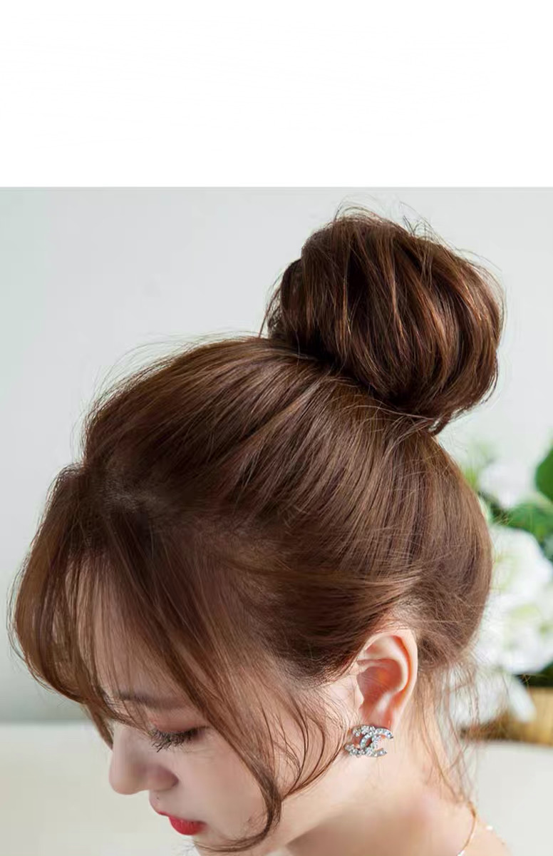 TÓC BÚI GIẢ,Búi Tóc Tròn Củ Tỏi, Tóc Búi Cao Nữ Sang Chảnh