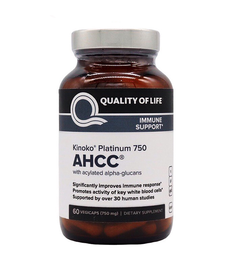 Viên uống AHCC Kinoko Platinum nhập khẩu từ Mỹ 750mg 60 viên tăng cường hệ miễn dịch, đào thải HPV - Hoplus