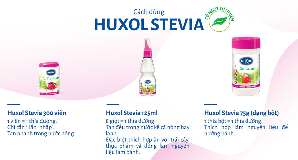 Đường Ăn Kiêng Huxol - Dòng Stevia (300 viên/ hộp) Nhập Khẩu Từ Đức - Dietary Sugar Huxol Stevia - Dành Cho Người Tiểu Đường, Ăn Kiêng, Giảm Cân, Hô Trợ Kiểm Soát Đường Huyết - NPP Anni Store
