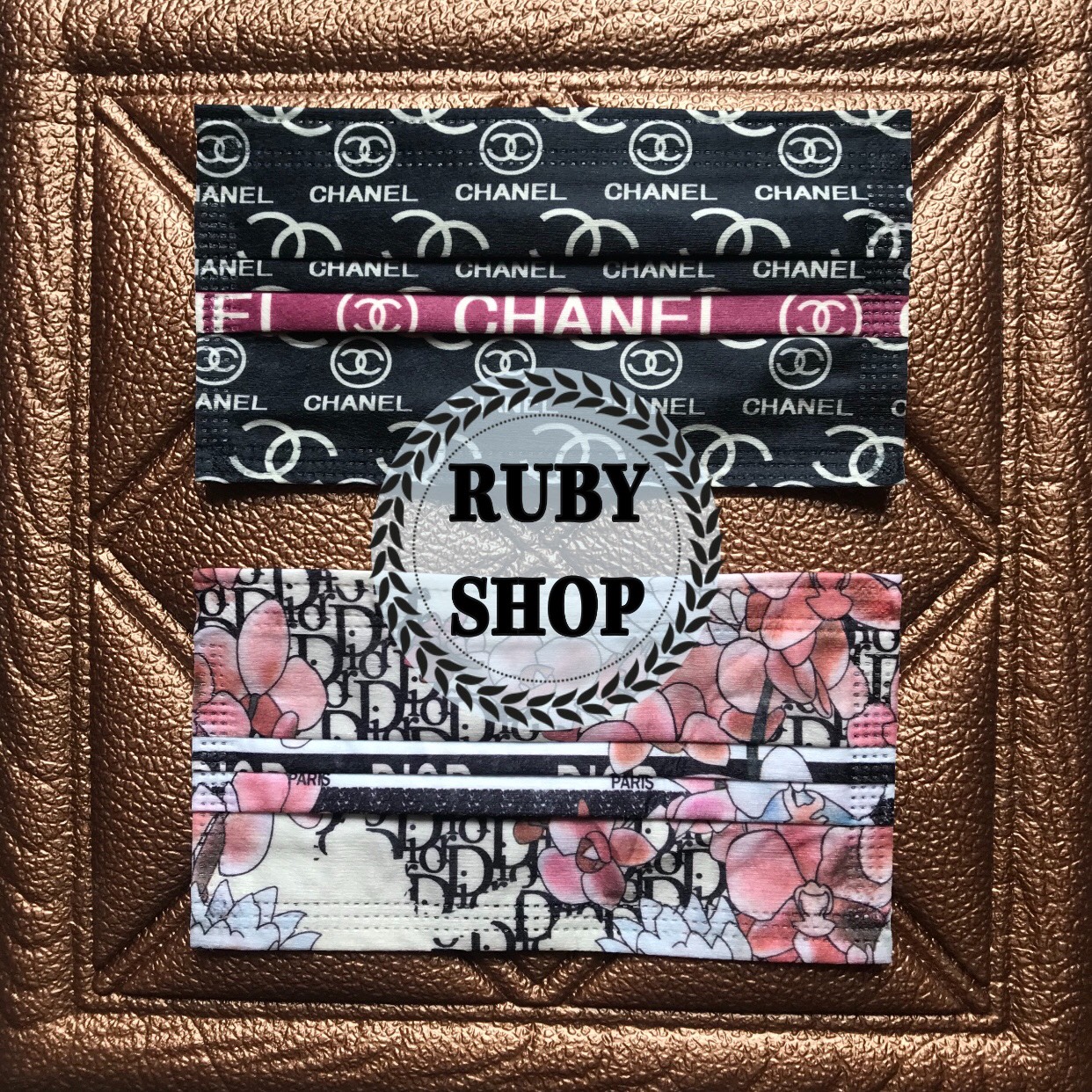 Khẩu Trang LV Kháng Khuẩn Set 10 chiếc  Hoạ Tiết Sang Chảnh 3 Màu Nâu/Đen/Trắng Chống ước dễ thở