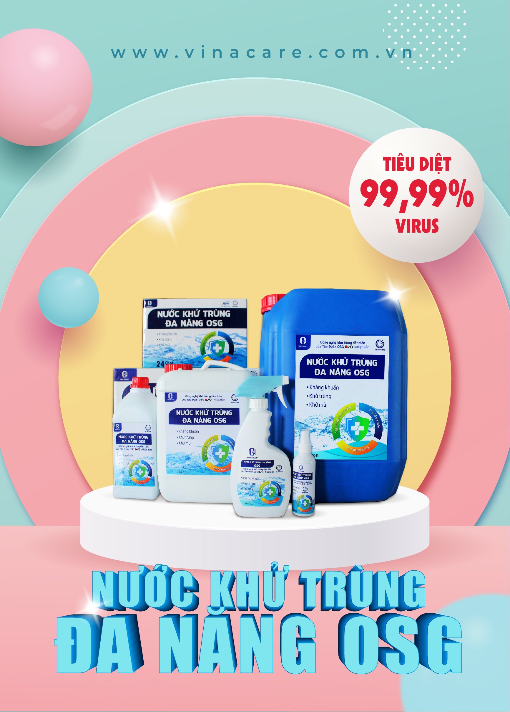 Nước khử trùng diệt khuẩn đa năng OSG (Chai xịt 100ML) được sản xuất theo công nghệ tiên tiến từ Nhật Bản hiệu quả vượt trội khử trùng mạnh mẽ, hoàn toàn từ tự nhiên, an toàn với cơ thể, không gây kích ứng
