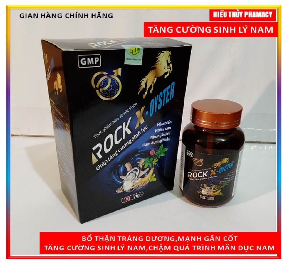 Viên uống Tăng cường sinh lý Nam Rock X Oyster Hỗ Trợ Bổ Thận, Tráng Dương ,Mạnh Gân Cốt ,Tăng cường sinh lực,sinh lý nam giúp làm chậm quá trình mãn dục ở nam Thành Phần Hàu biển ,Nhân Sâm Nhung Hươu,Dâm dương Hoắc 2