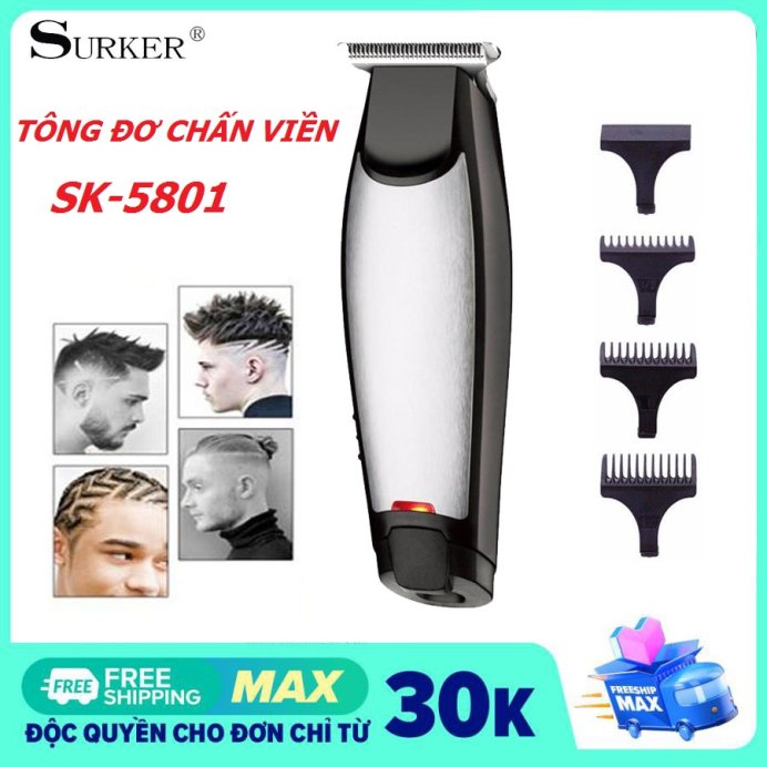 Tông đơ chấn viền Surker 5801  Tông Đơ Cạo Viền SURKER SK-5801 | Đồ nghề tóc Tông đơ chấn viền SURKER SK-5801/Tăng đơ cắt tóc/Máy   Tông đơ chấn viền Surker 5801 - bấm viền - vẽ tato   Tông đơ bấm viền Surker 5801- chất