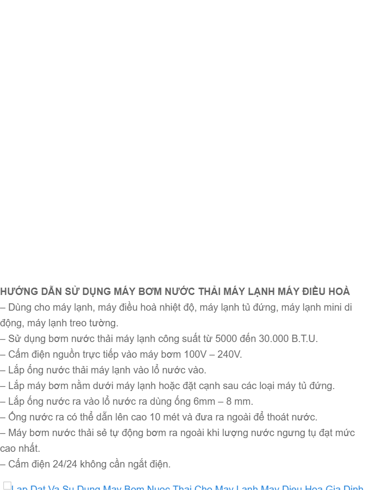 Máy Bơm Nước Thải Máy Lạnh Điều Hoà 220V 3W 10M Cube Kingpump Cao Cấp