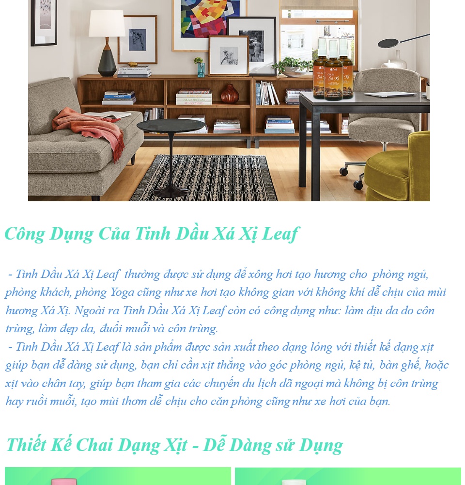 Tinh Dầu Xá Xị Leaf - Tinh Dầu Xịt Phòng - Tinh Dầu Xịt Phòng Xá Xị Leaf Chai 100ml