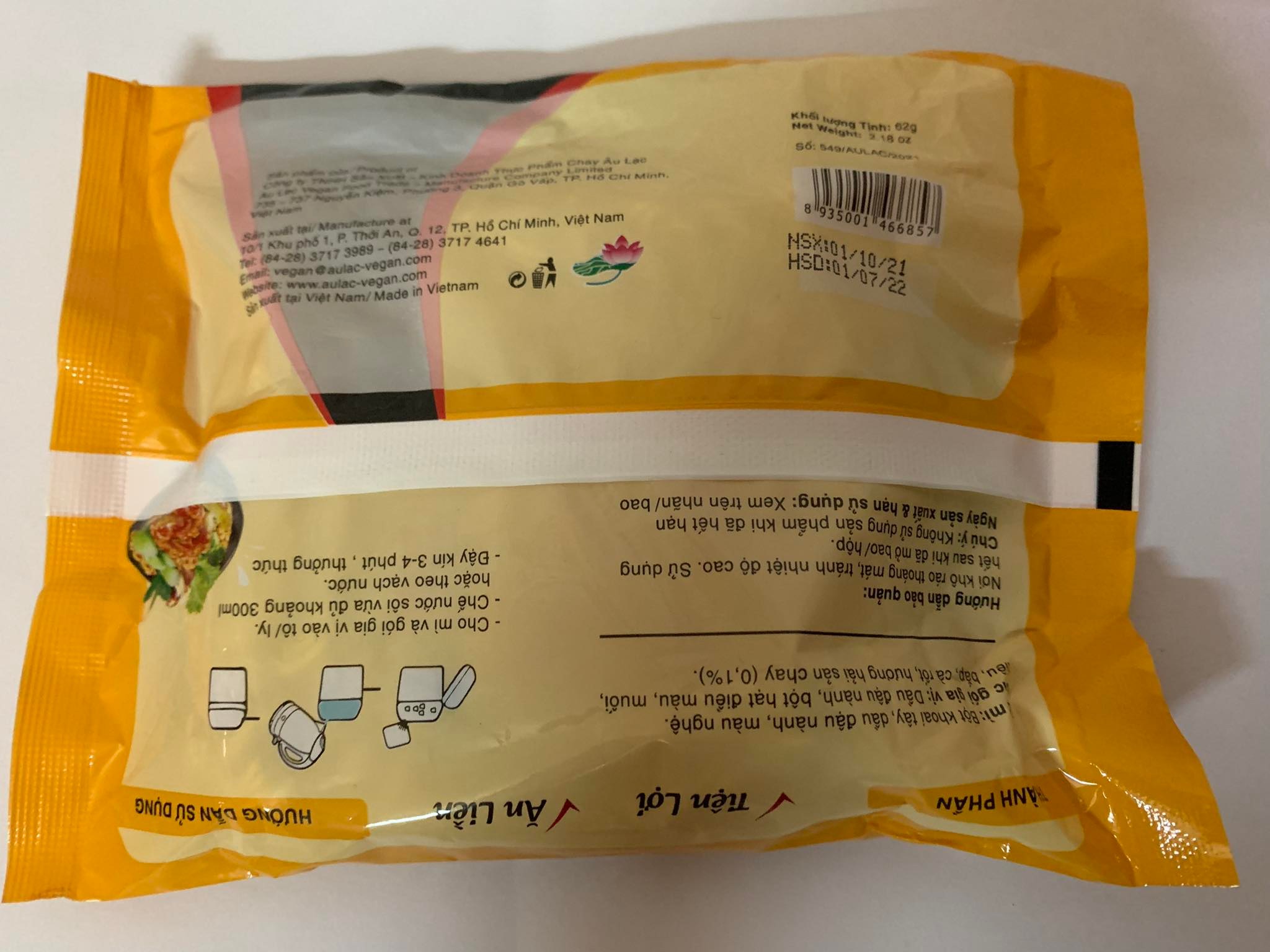 Mì Chay Ăn Liền Hương Hải Sản - Gói 62g