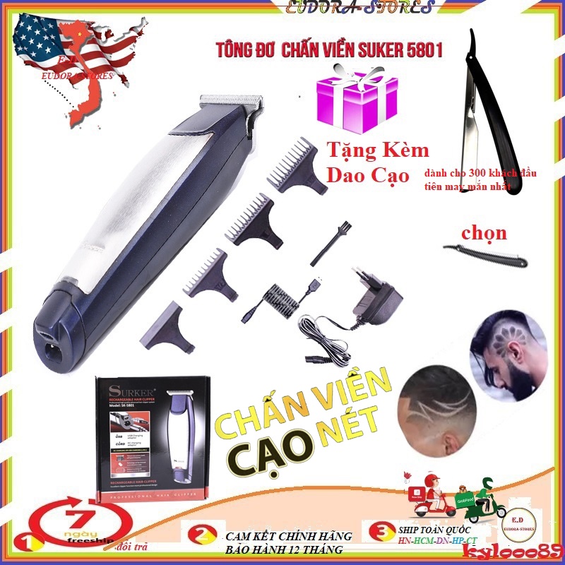 Tông đơ chấn viền Surker 5801  Tông Đơ Cạo Viền SURKER SK-5801 | Đồ nghề tóc Tông đơ chấn viền SURKER SK-5801/Tăng đơ cắt tóc/Máy   Tông đơ chấn viền Surker 5801 - bấm viền - vẽ tato   Tông đơ bấm viền Surker 5801- chất