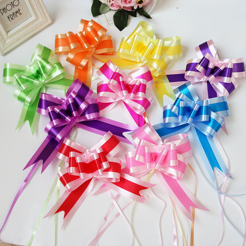 Nơ rút gói quà tết, trang trí lễ sinh nhật, làm hoa 5cm, 3cm, 1.8cm, 1.2cm siêu đẹp giá sỉ HD Gift