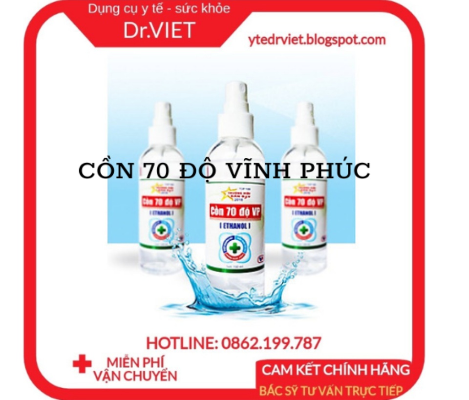 Cồn 70 độ Vĩnh Phúc dùng để xử lý làm sạch môi trường, sát khuẩn bề mặt vật dụng và có thể xử lý vi khuẩn trực tiếp trên con người, bề mặt da, sát khuẩn vết thương, diệt khuẩn, sát khuẩn dụng cụ y tế, đồ vật DrViet 58 Cồn 70 độ Vĩnh Phúc dùng để xử lý làm sạch môi trường, sát khuẩn bề mặt vật dụng và có thể xử lý vi khuẩn trực tiếp trên con người, bề mặt da, sát khuẩn vết thương, diệt khuẩn, sát khuẩn dụng cụ y tế, đồ vật DrViet