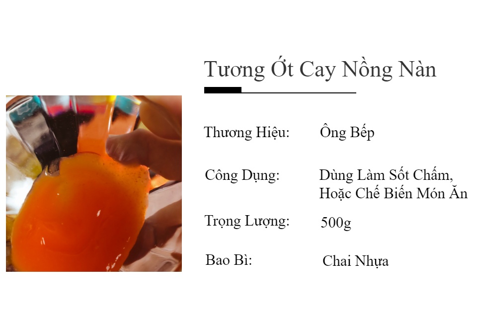 Tương Ớt Cay Nồng Vị Đậm Đà Thơm Ngon Ông Bếp Dùng Chấm Cá Viên Chiên Khoai Tây Chiên Mì Xào Khô