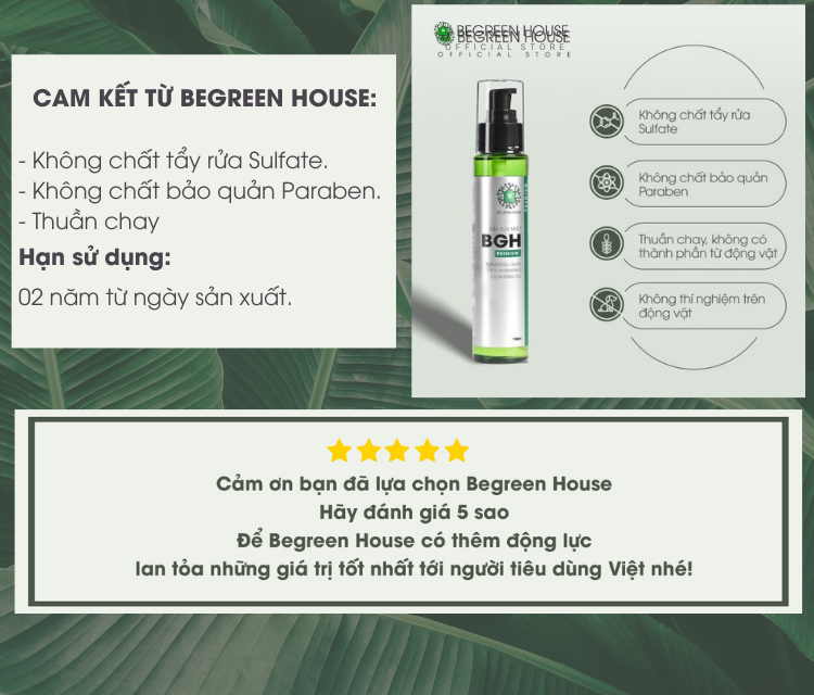 Sữa rửa mặt Begreen House Premium 100ml dưỡng ẩm, loại bỏ mụn đàu đen, làm sạch bã nhờn