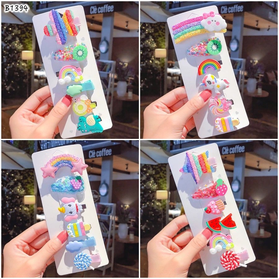 Set 5 kẹp tóc Noel cho bé 2020- Vĩ kẹp mái đủ mẫu