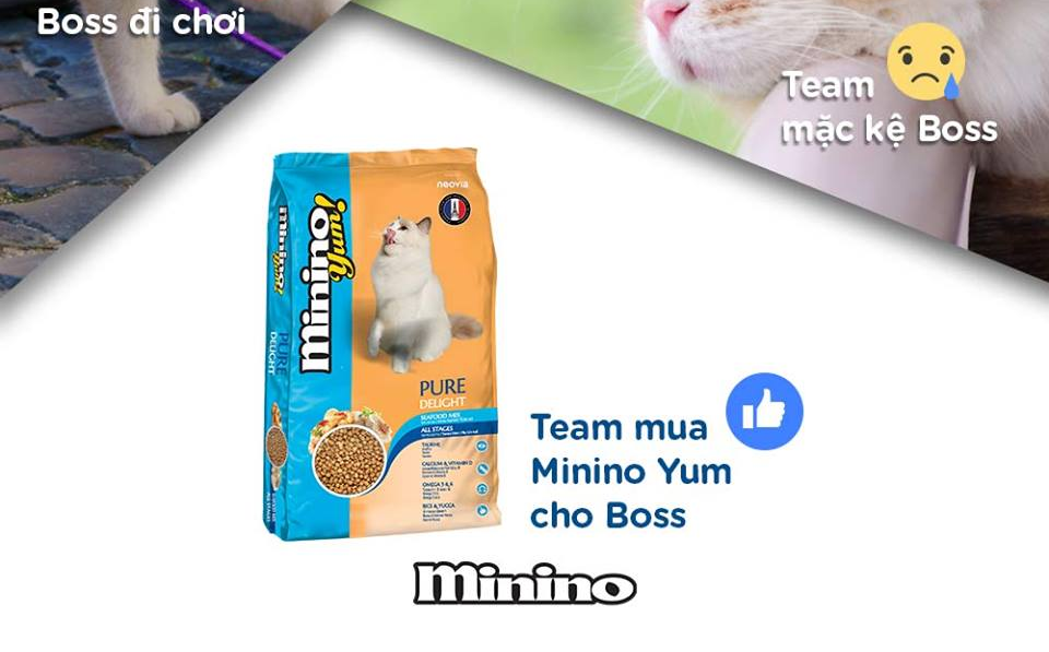 Thức ăn cao cấp vị hản sản cho mèo - Thức ăn Minino Yum 350g