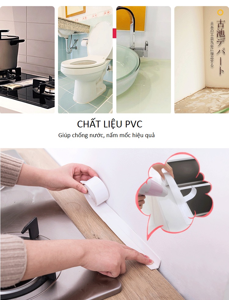 Băng keo chống thấm KINBATA Nhật Bản-Băng Keo Dán Chống Thấm Nước Trong Bếp, Nhà Vệ Sinh 1