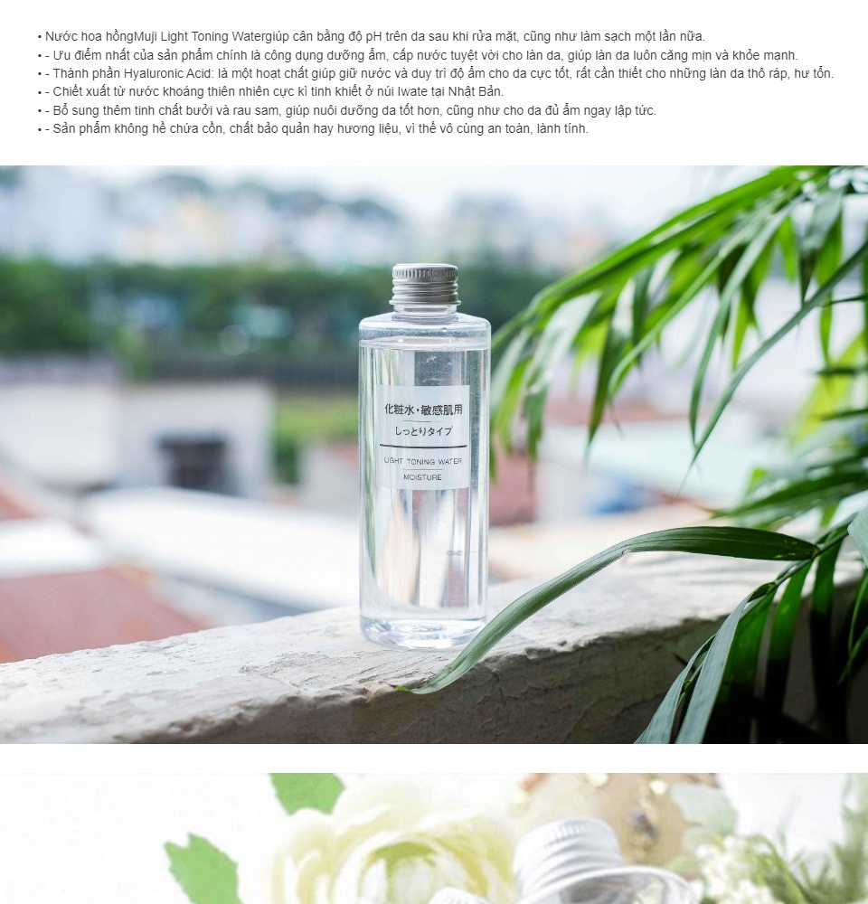[HCM]Nước Hoa Hồng Muji Light Toning Water Light 200ml
