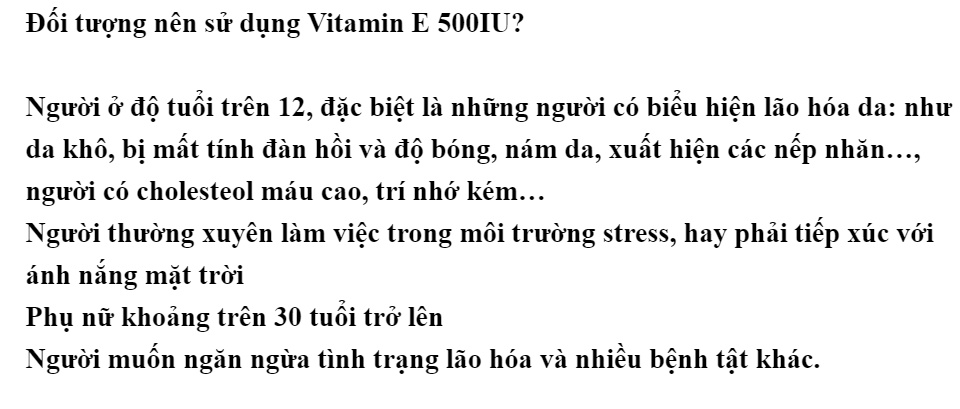 Viên uống đẹp da vitamin E 500- Thành Phần Tinh Dầu Quả Óc Chó, Hoa Anh Thảo Giúp Đẹp Da, Mờ Nám, Cân Bằng Nội Tiết Tố- hộp 30 viên 4
