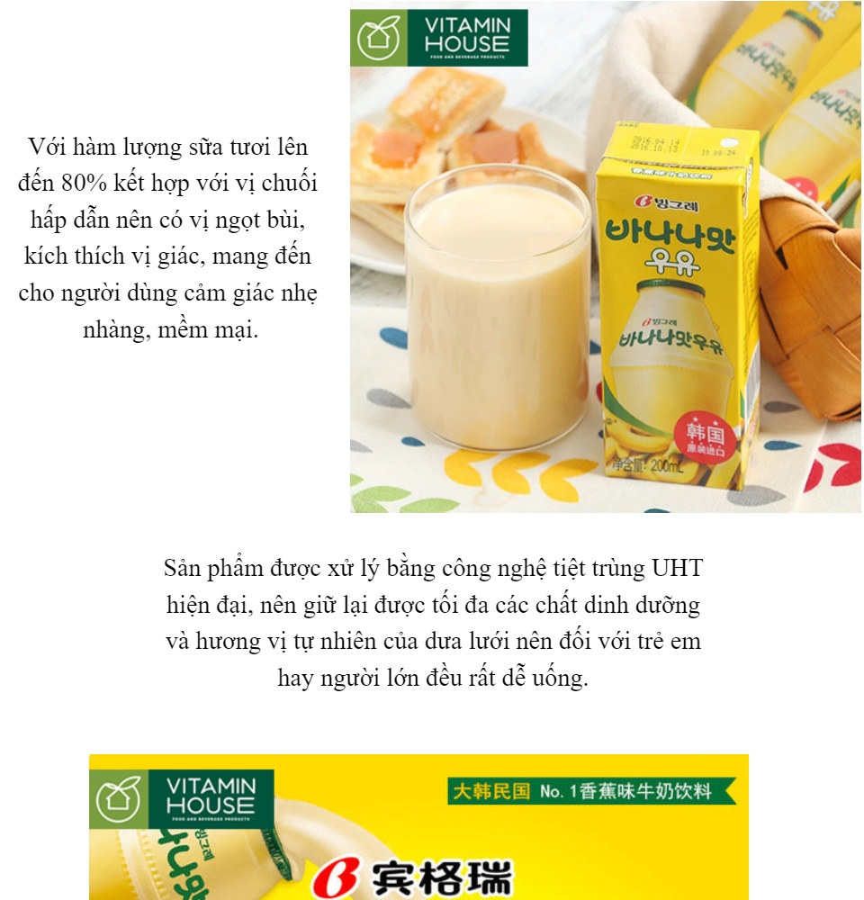 Sữa chuối Binggrae Hàn Quốc 200ml