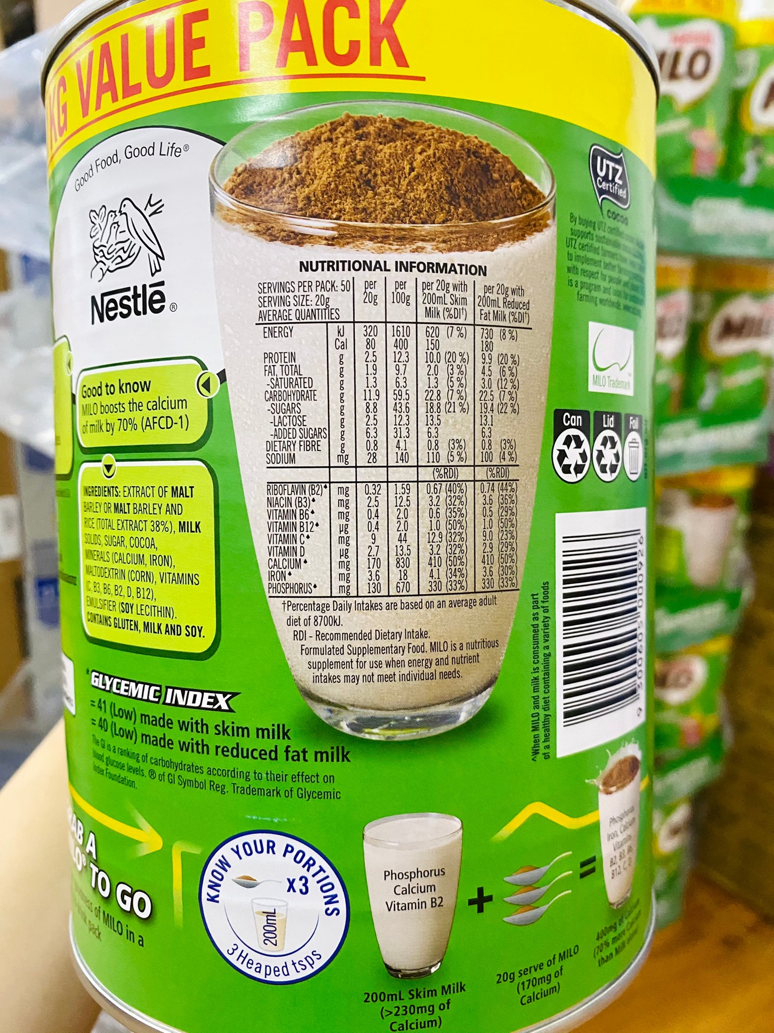 Sữa MILO ÚC 1KG Chính Hãng Nestlé Từ Úc