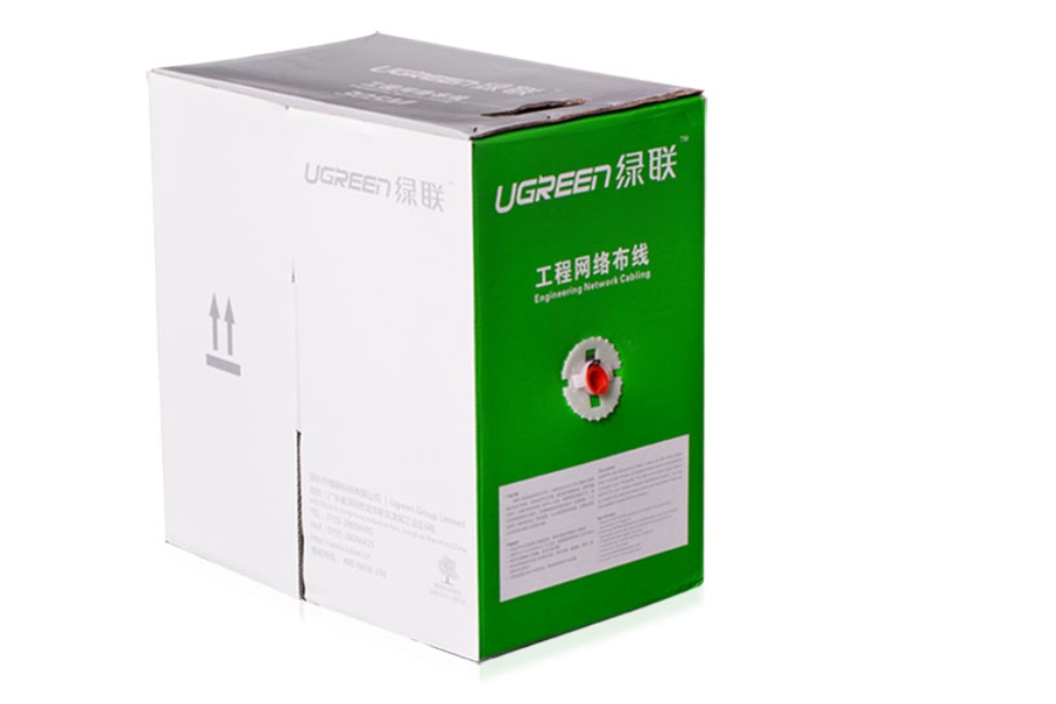 Thùng cáp mạng UGREEN bấm sẵn CAT6 24AWG dài 40m 11285 - Lõi đồng nguyên chất, hiệu suất đến 500 MHz Thùng cáp mạng UGREEN bấm sẵn CAT6 24AWG dài 40m 11285 - Lõi đồng nguyên chất, hiệu suất đến 500 MHz