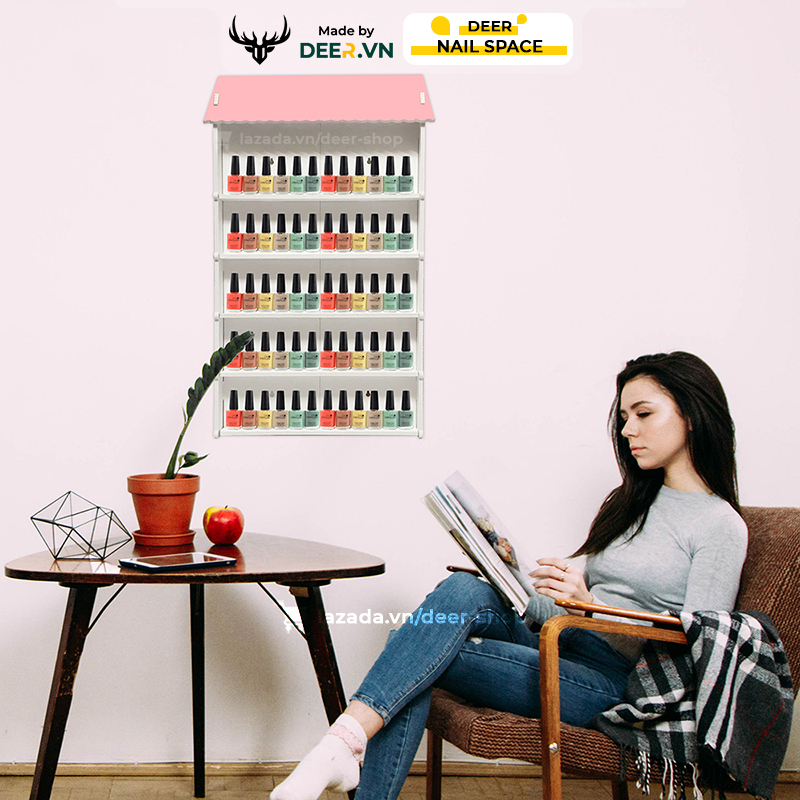 DEER - Kệ Để Nước Sơn Móng Tay Móng Chân Treo Tường