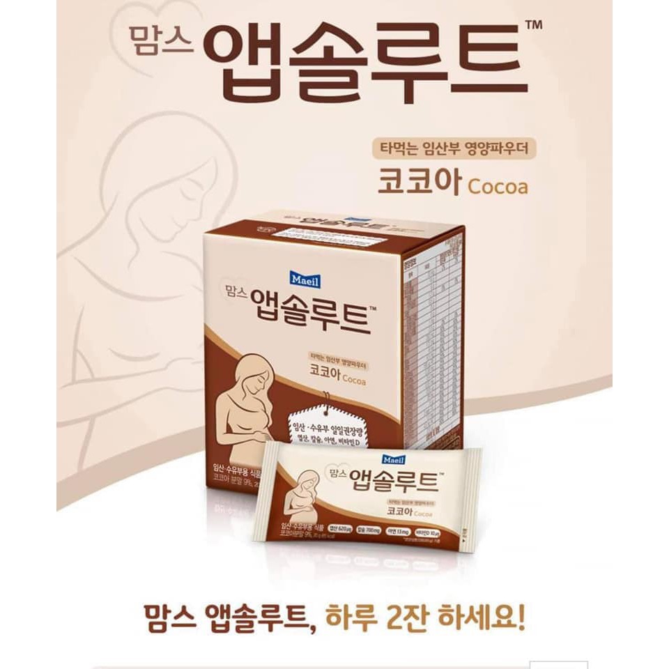 Sữa bầu Hàn Quốc Maeil Absolute Mom - Vị ca cao